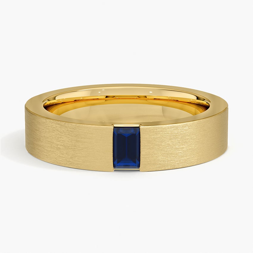 Luxe Apollo Sapphire 4.5mm Wedding Ring Yellow Gold 18k Wedding Band