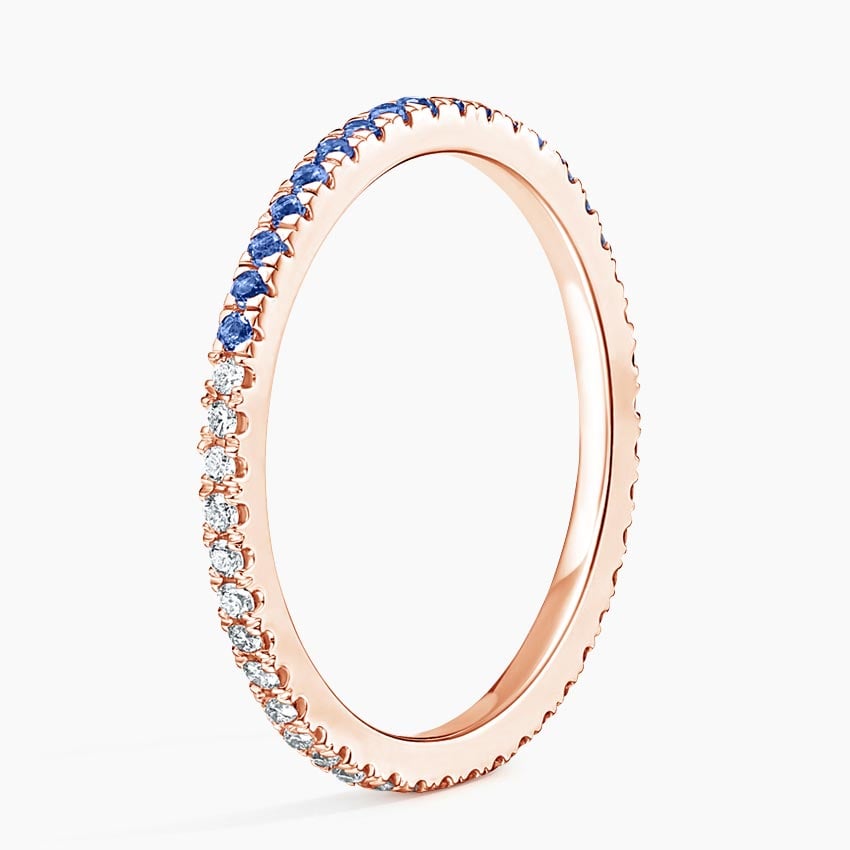 Ballad Eternity Sapphire and Diamond Ring Rose Gold 18k Eternity Band