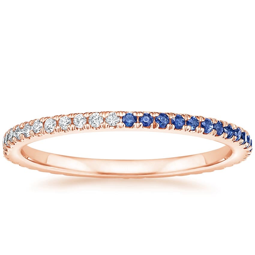Ballad Eternity Sapphire and Diamond Ring Rose Gold 18k Eternity Band