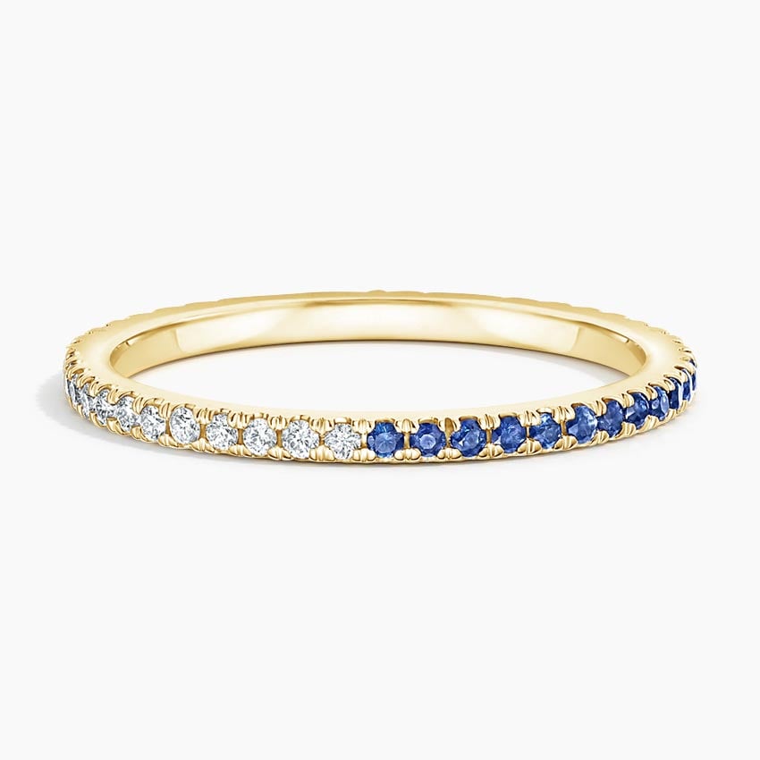 Ballad Eternity Sapphire and Diamond Ring Yellow Gold 18k Eternity Band