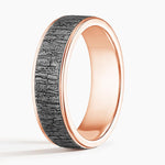 Alder 6.5mm Black Wedding Ring Rose Gold 18k Wedding Band