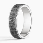 Alder 6.5mm Black Wedding Ring White Gold 18k Wedding Band