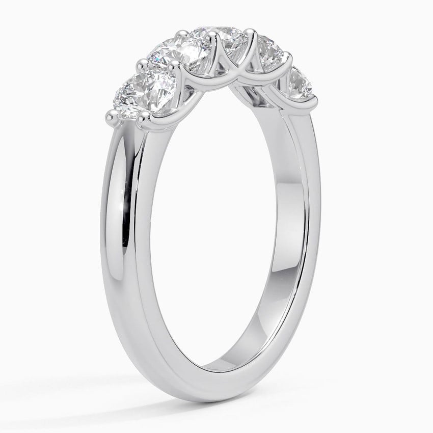 Five Stone Trellis Diamond Ring (1 ct. tw.) Platinum Wedding Band