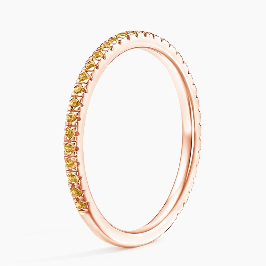 Luxe Ballad Citrine Ring Rose Gold 18k Wedding Band