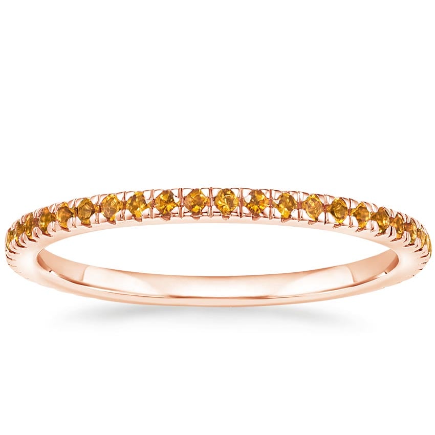 Luxe Ballad Citrine Ring Rose Gold 18k Wedding Band