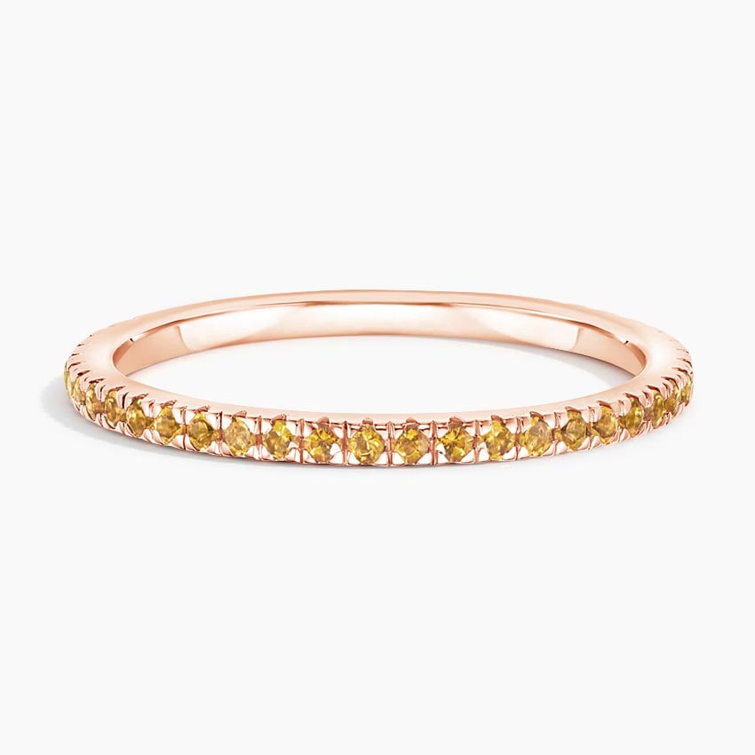 Luxe Ballad Citrine Ring Rose Gold 18k Wedding Band