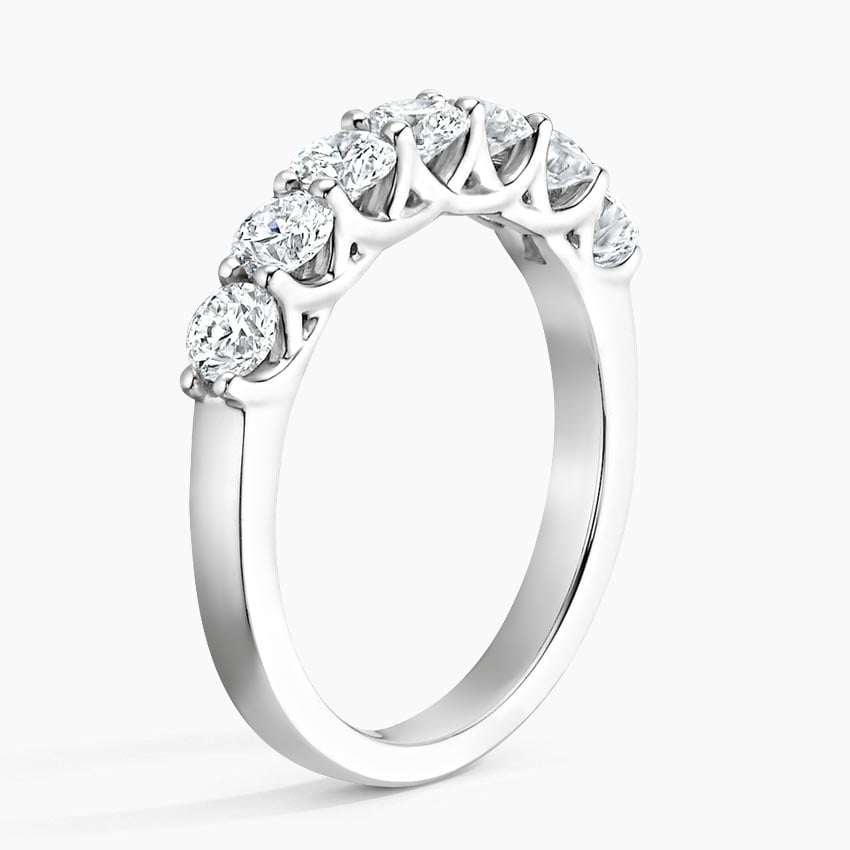 Seven Stone Trellis Lab Diamond Ring (7/8 ct. tw.) Platinum Wedding Band