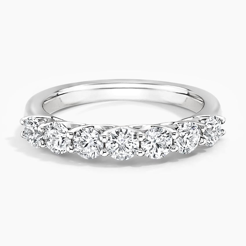 Seven Stone Trellis Lab Diamond Ring (7/8 ct. tw.) Platinum Wedding Band
