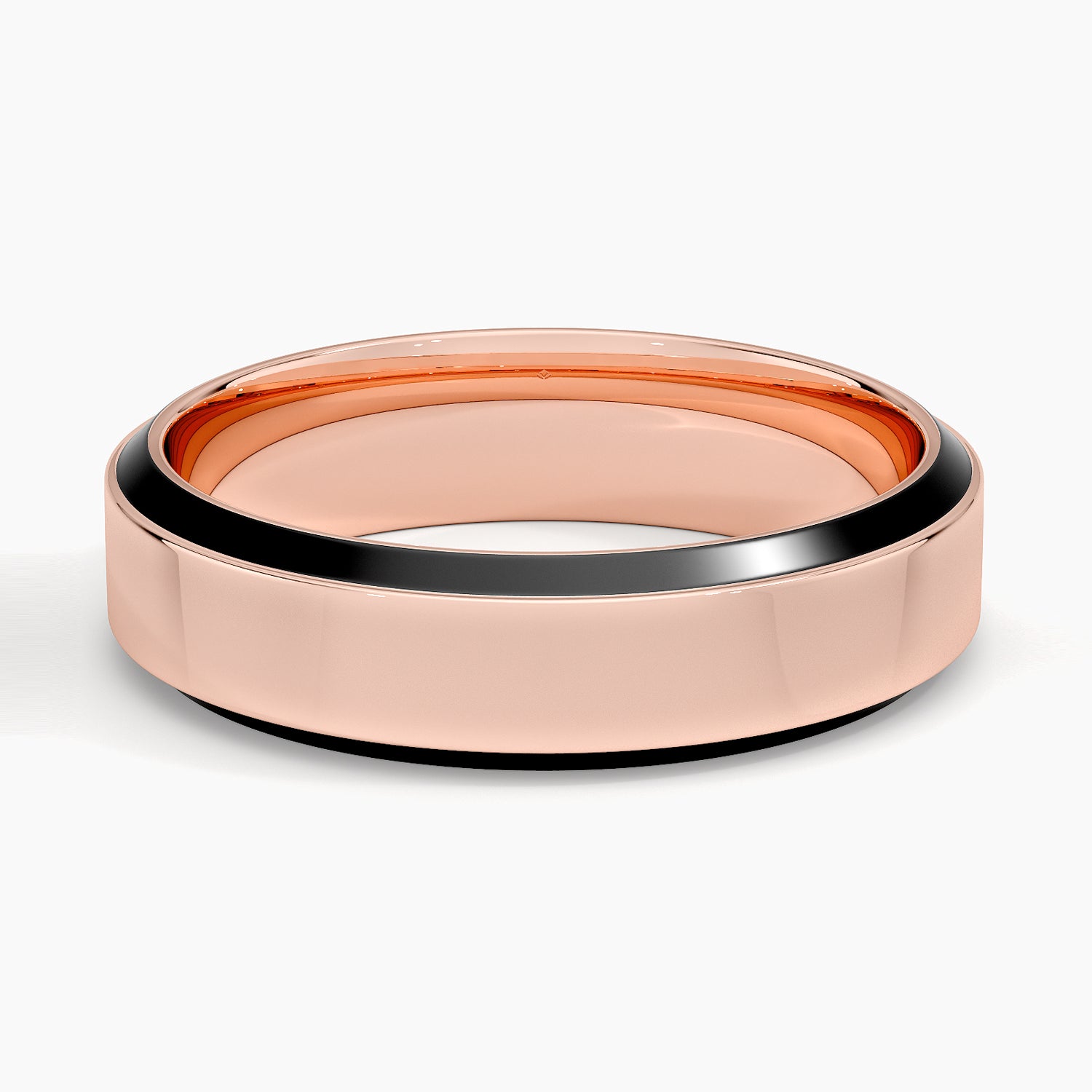 Daniel Beveled Edge 5.5mm Wedding Ring Rose Gold 18k Wedding Band