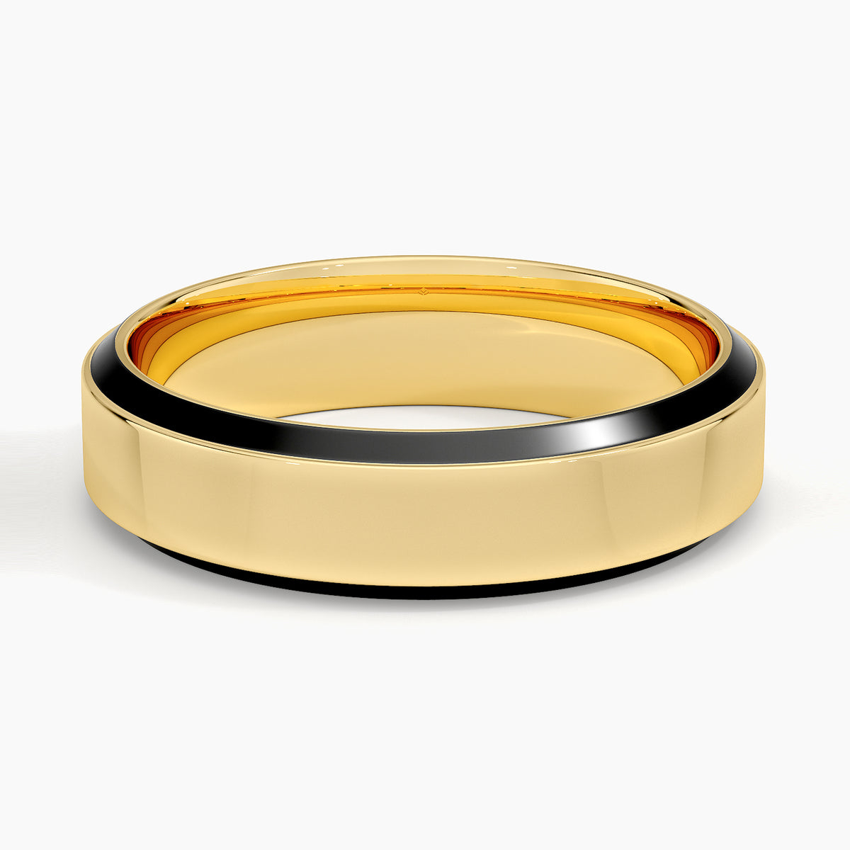 Daniel Beveled Edge 5.5mm Wedding Ring Yellow Gold 18k Wedding Band