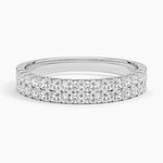 Precision-Set Double Row Lab Diamond Ring Platinum Wedding Band