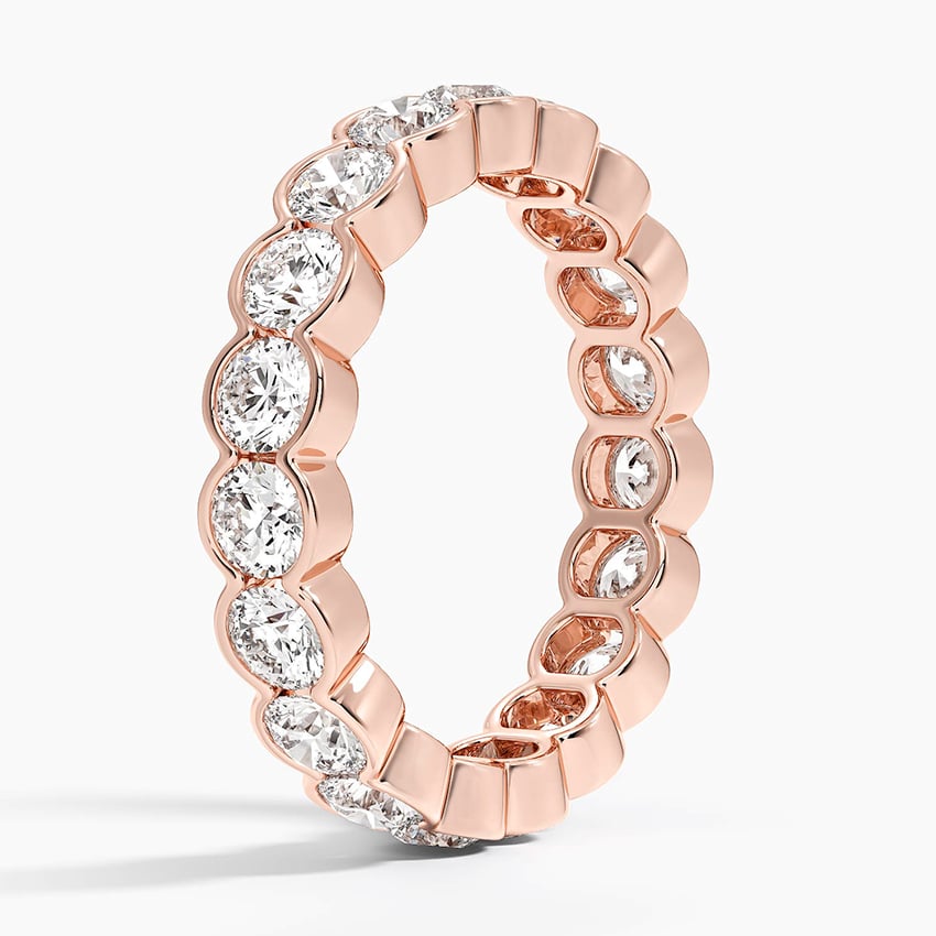 Semi-Bezel Round Eternity Lab Diamond Ring (2 1/2 ct. tw.) Rose Gold 18k Eternity Band