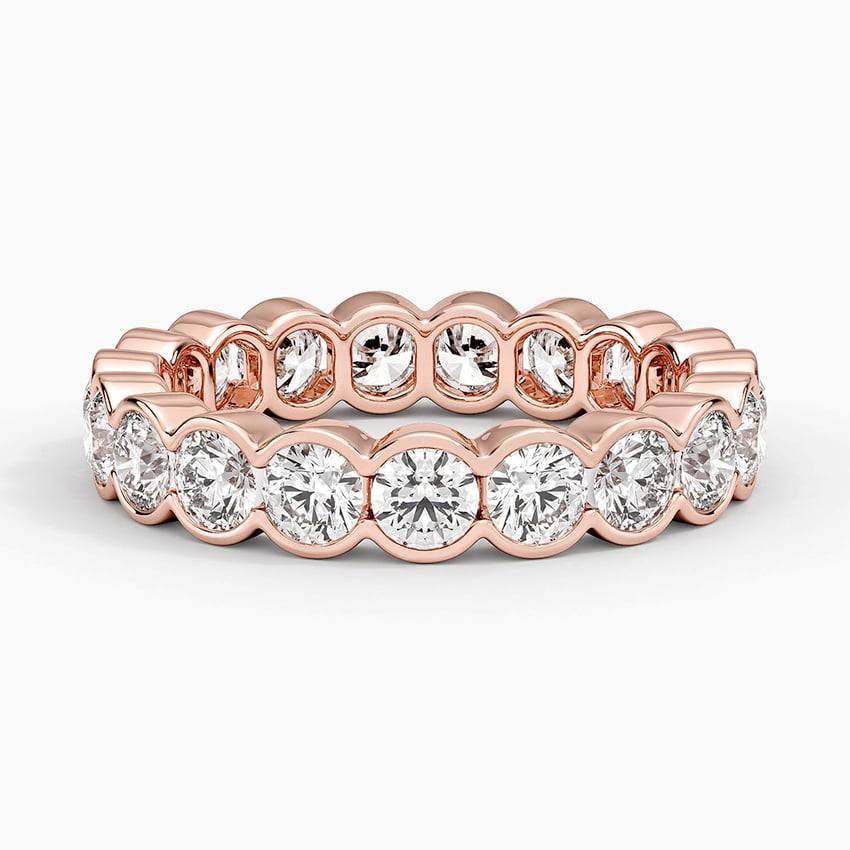 Semi-Bezel Round Eternity Lab Diamond Ring (2 1/2 ct. tw.) Rose Gold 18k Eternity Band