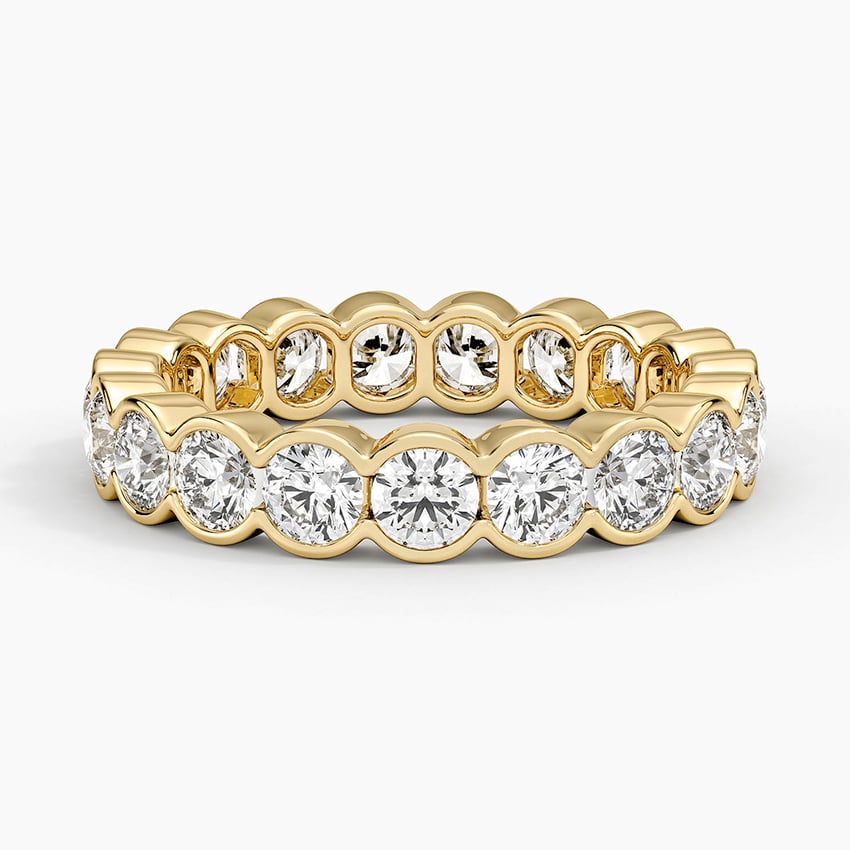 Semi-Bezel Round Eternity Lab Diamond Ring (2 1/2 ct. tw.) Yellow Gold 18k Eternity Band