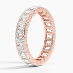 Semi-Bezel Emerald Cut Eternity Lab Diamond Ring (3 ct. tw.) Rose Gold 18k Eternity Band
