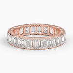 Semi-Bezel Emerald Cut Eternity Lab Diamond Ring (3 ct. tw.) Rose Gold 18k Eternity Band