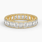 Semi-Bezel Emerald Cut Eternity Lab Diamond Ring (3 ct. tw.) Yellow Gold 18k Eternity Band
