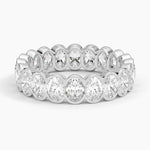 Semi-Bezel Oval Eternity Lab Diamond Ring (3 ct. tw.) Platinum Eternity Band