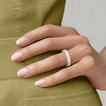 Semi-Bezel Oval Eternity Lab Diamond Ring (3 ct. tw.) Yellow Gold 18k Eternity Band