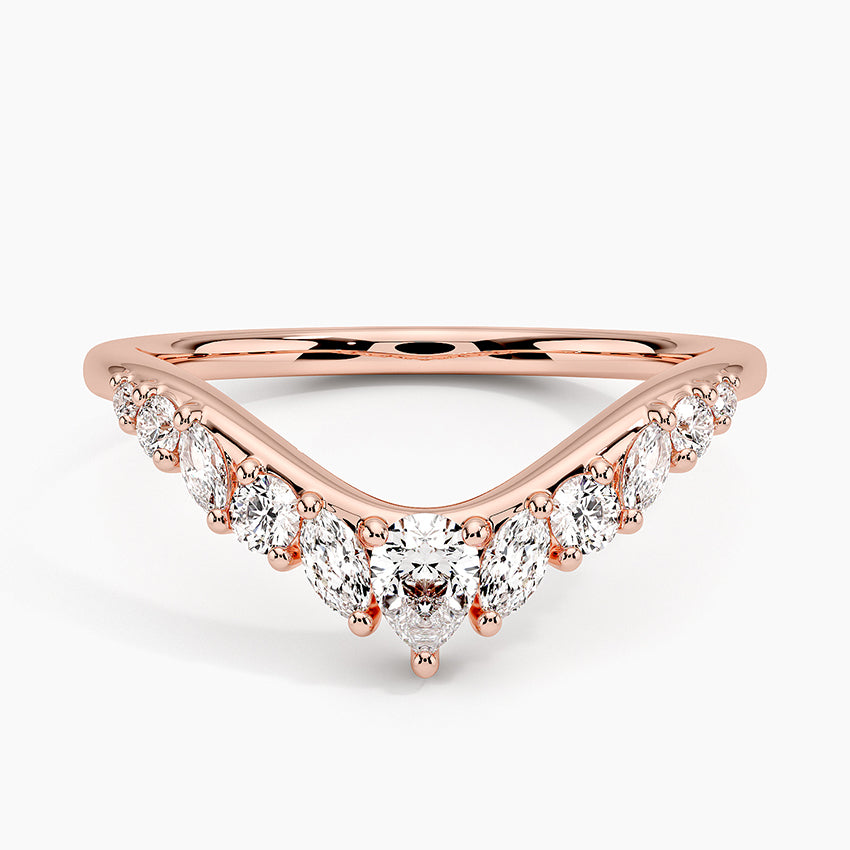 Floriana Contoured Diamond Ring Rose Gold 18k Wedding Band