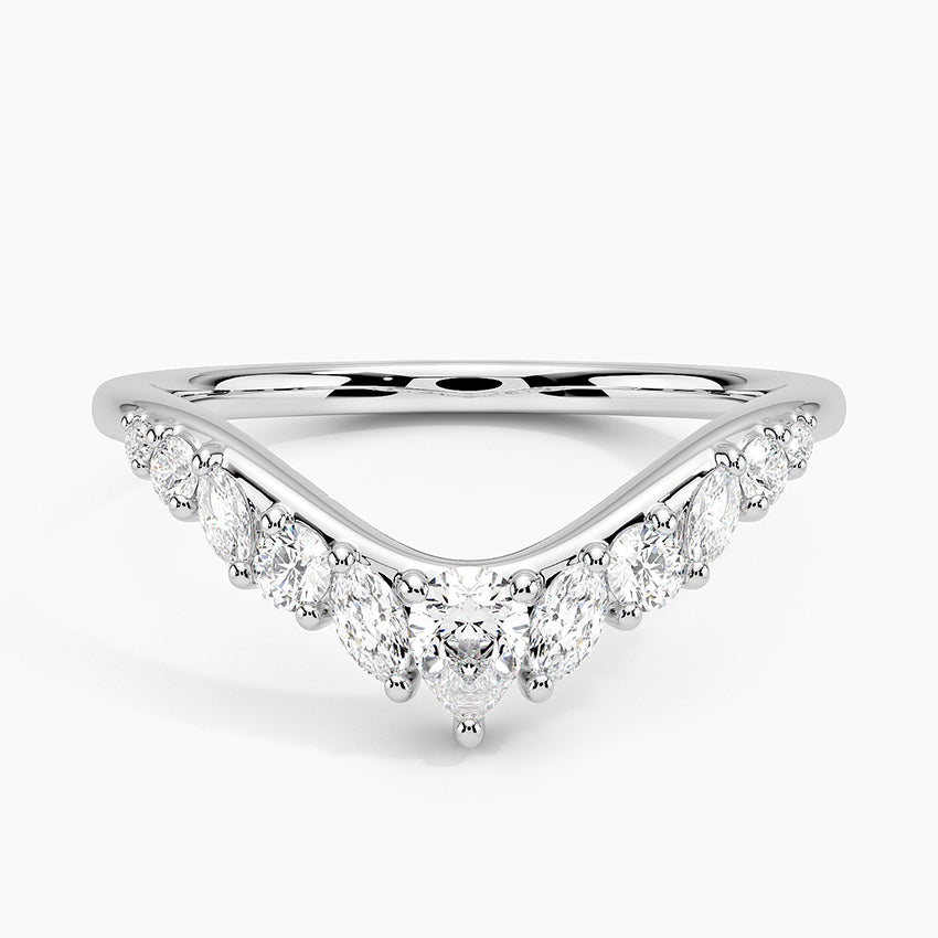 Floriana Contoured Diamond Ring Platinum Wedding Band