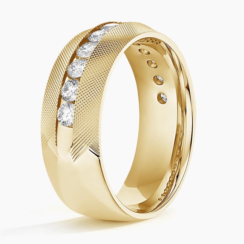 Maverick Diamond 8mm Wedding Ring (1 ct. tw.) Yellow Gold 18k Wedding Band