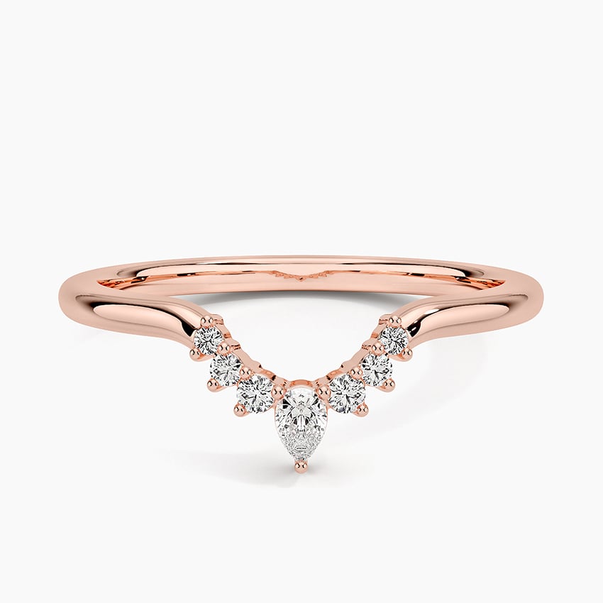 Lunette Diamond Ring (1/10 ct. tw.) Rose Gold 18k Wedding Band