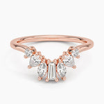 Mel Mixed Shape Contour Diamond Ring Rose Gold 18k Wedding Band