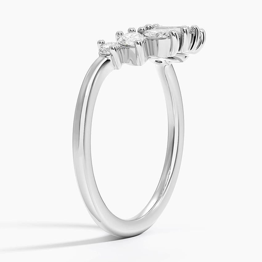 Mel Mixed Shape Contour Diamond Ring Platinum Wedding Band