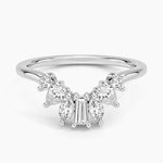 Mel Mixed Shape Contour Diamond Ring Platinum Wedding Band