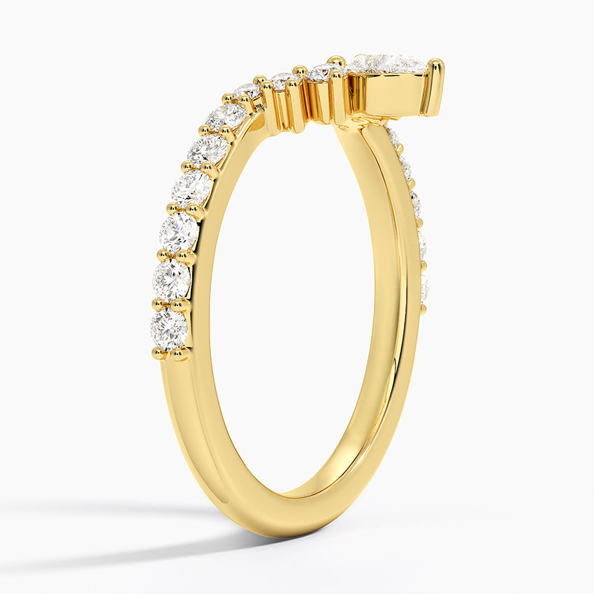 Luxe Lunette Diamond Ring (1/2 ct. tw.) Yellow Gold 18k Wedding Band