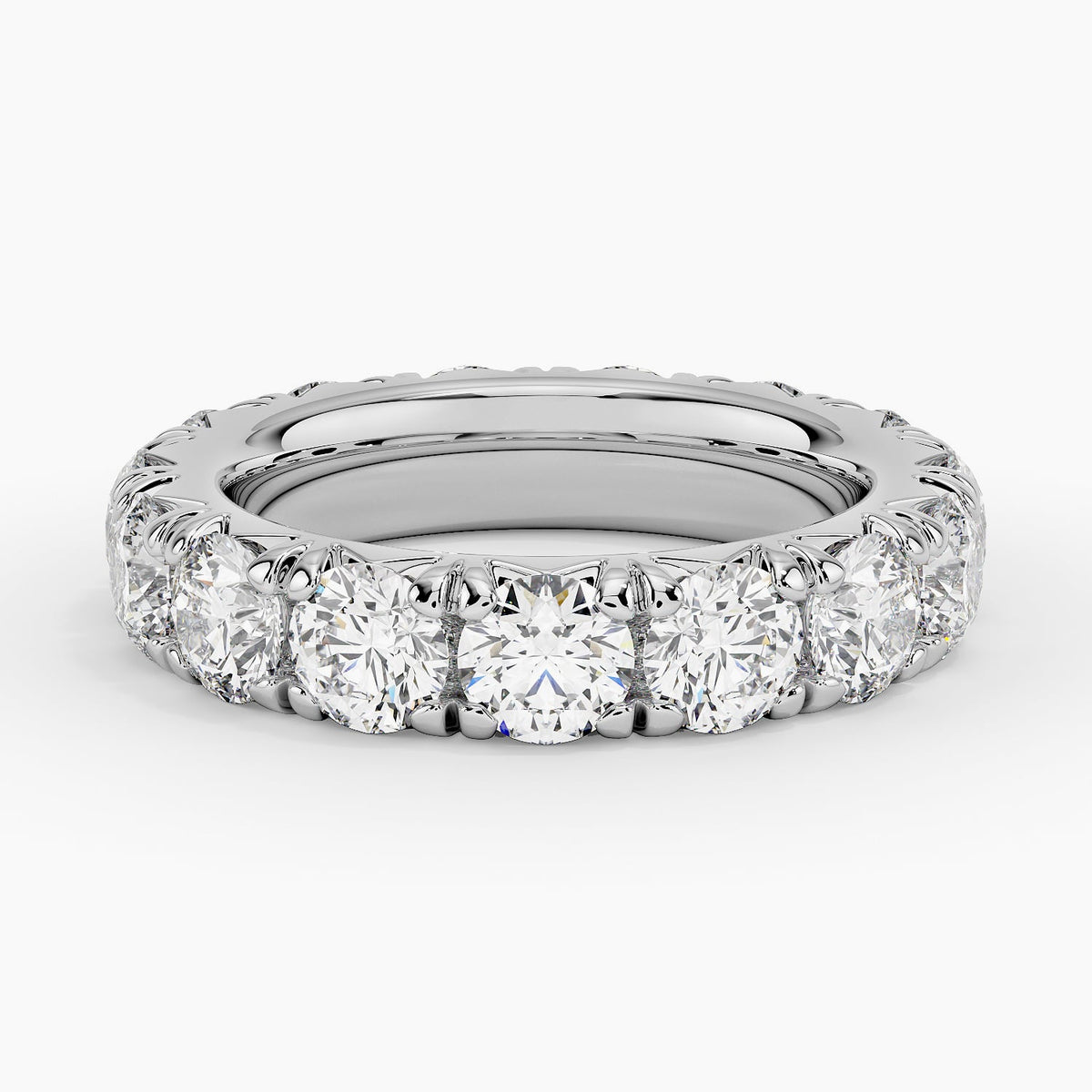 French Pavé Eternity Diamond Ring (4 1/2 ct. tw.) Platinum Eternity Band