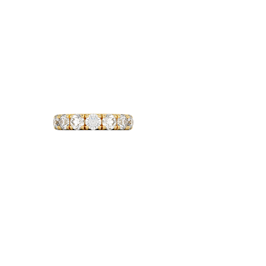 French Pavé Eternity Diamond Ring (4 1/2 ct. tw.) Yellow Gold 18k Eternity Band