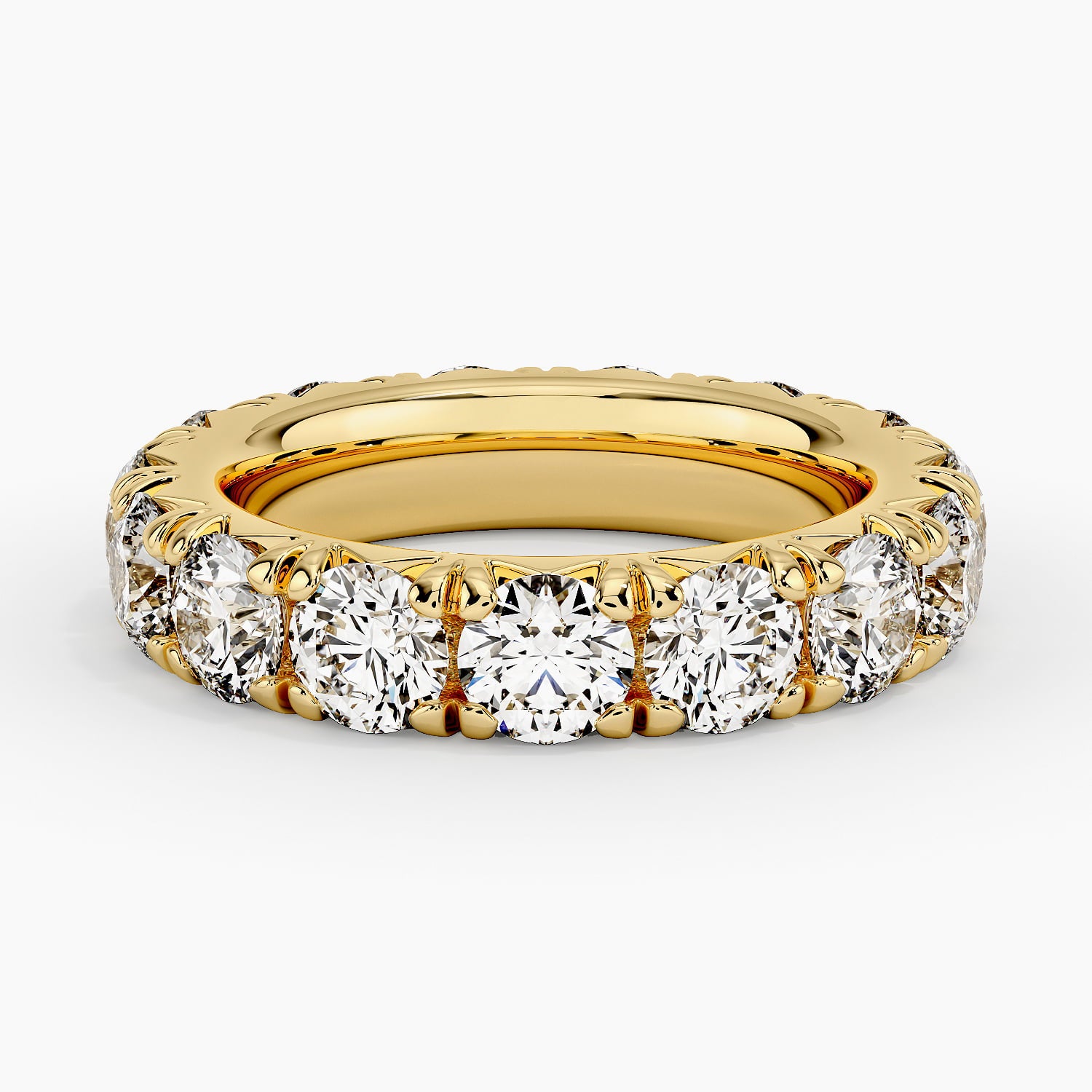 French Pavé Eternity Diamond Ring (4 1/2 ct. tw.) Yellow Gold 18k Eternity Band