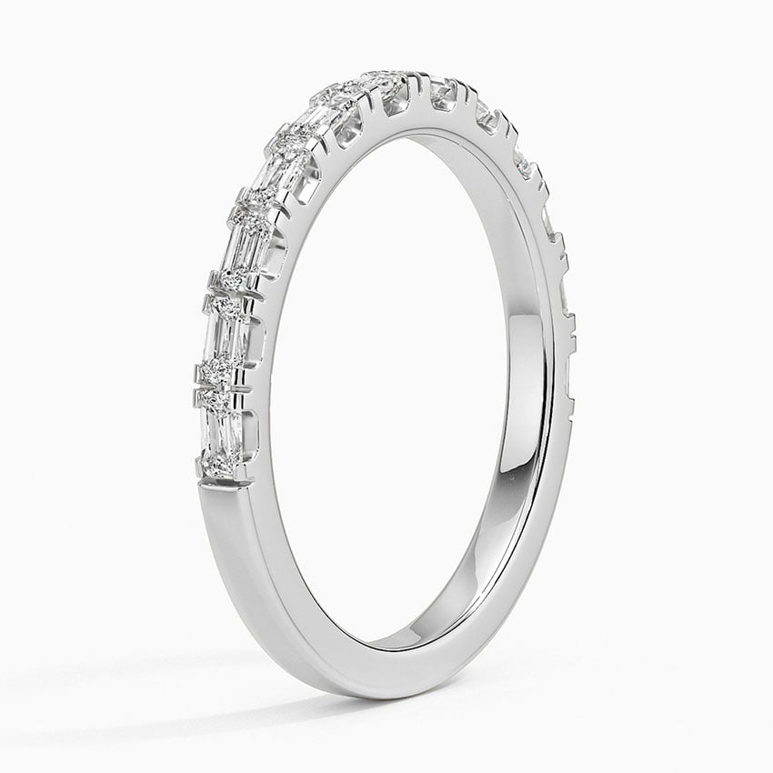 Gemma Baguette Diamond Ring (1/2 ct. tw.) Platinum Wedding Band