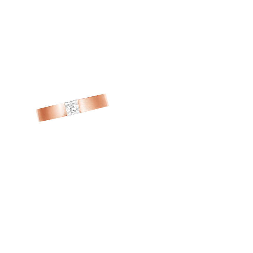 Jamie Diamond 4mm Wedding Ring Rose Gold 18k Wedding Band