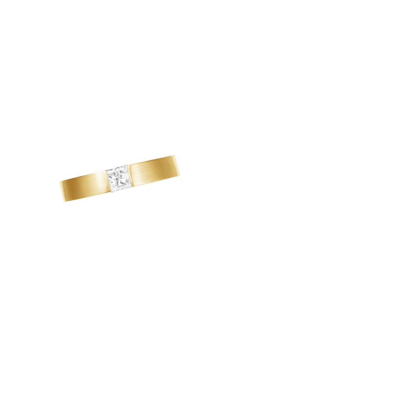 Jamie Diamond 4mm Wedding Ring Yellow Gold 18k Wedding Band