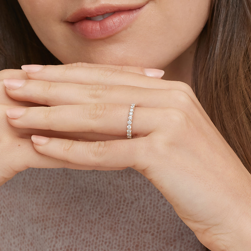 Anthology Three-Quarter Coverage Diamond Ring Rose Gold 18k Wedding Band