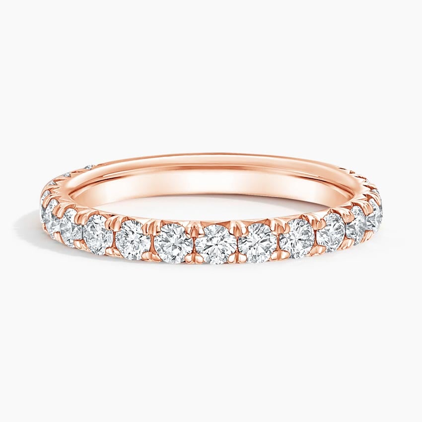 Anthology Three-Quarter Coverage Diamond Ring Rose Gold 18k Wedding Band