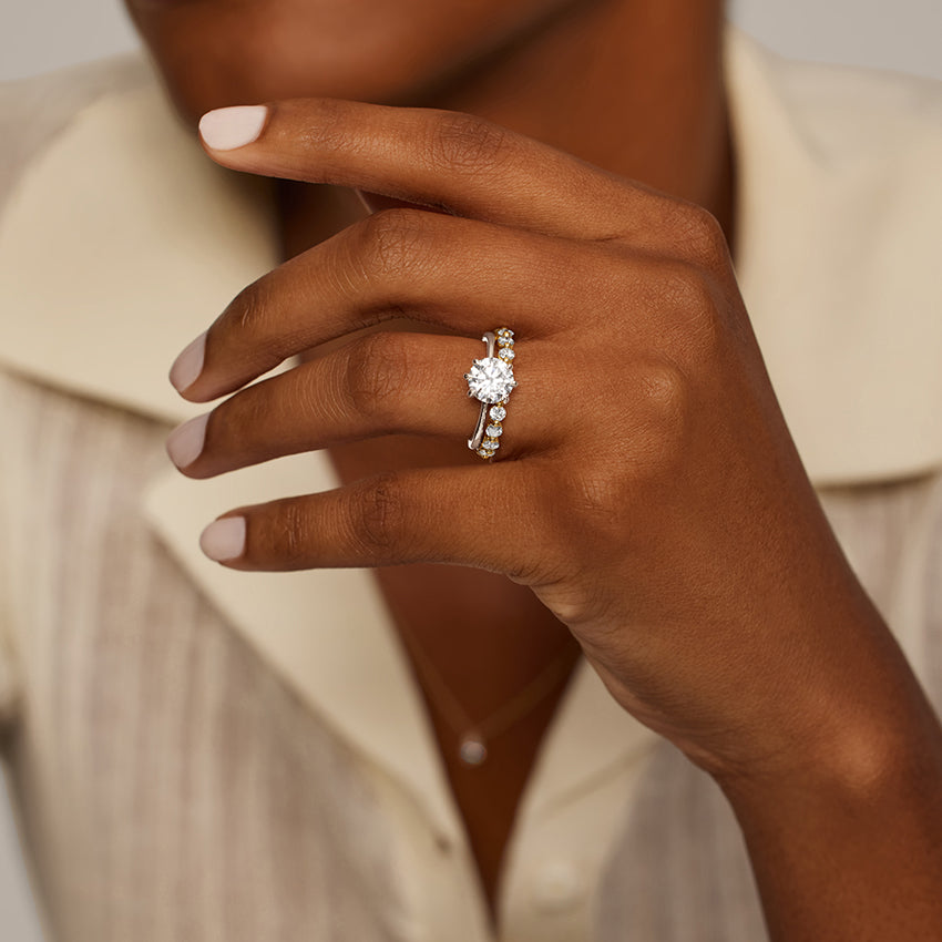 Monaco Diamond Open Ring Platinum Wedding Band