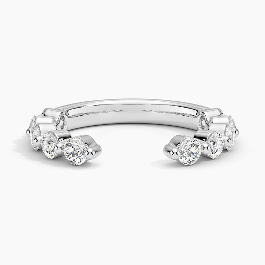 Monaco Diamond Open Ring Platinum Wedding Band