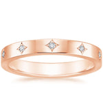 Elara 3mm Diamond Ring Rose Gold 18k Eternity Band