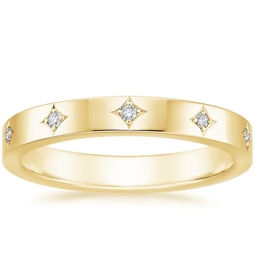 Elara 3mm Diamond Ring Yellow Gold 18k Eternity Band