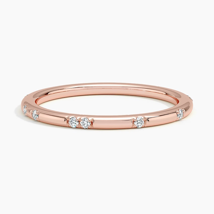 Astra 1.4mm Diamond Ring Rose Gold 18k Wedding Band