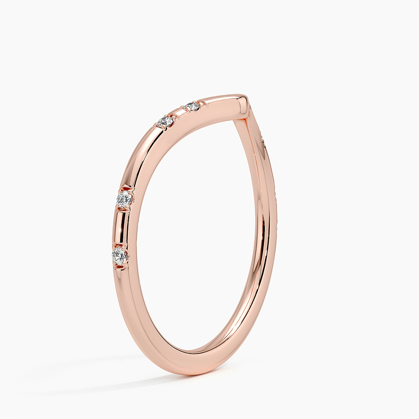 Astra Contour Diamond Ring Rose Gold 18k Wedding Band