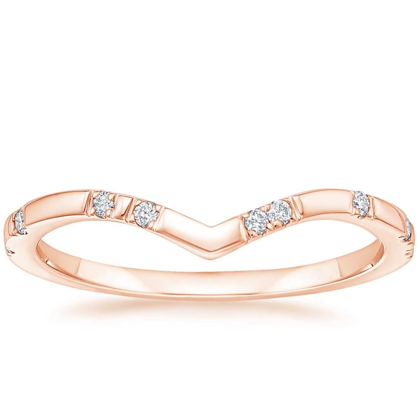 Astra Contour Diamond Ring Rose Gold 18k Wedding Band