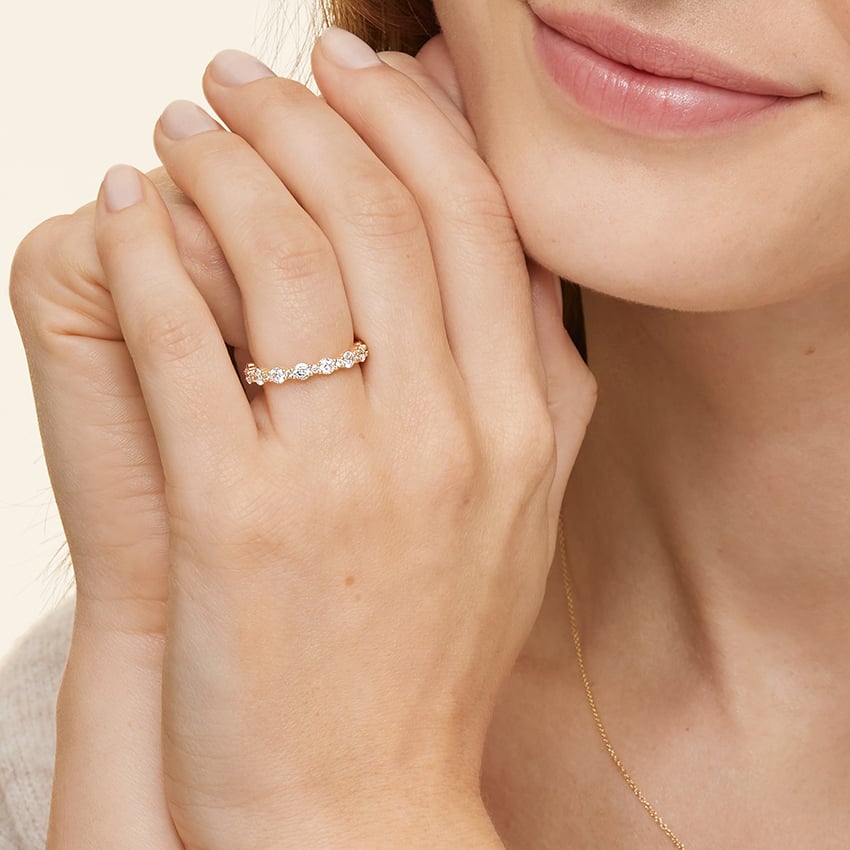 Stacia Lab Diamond Wedding Ring Yellow Gold 18k Wedding Band