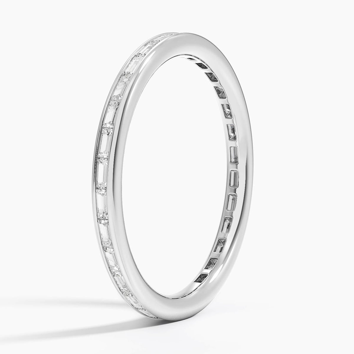 Tabitha Channel Set Baguette Eternity Lab Diamond Ring Platinum Eternity Band