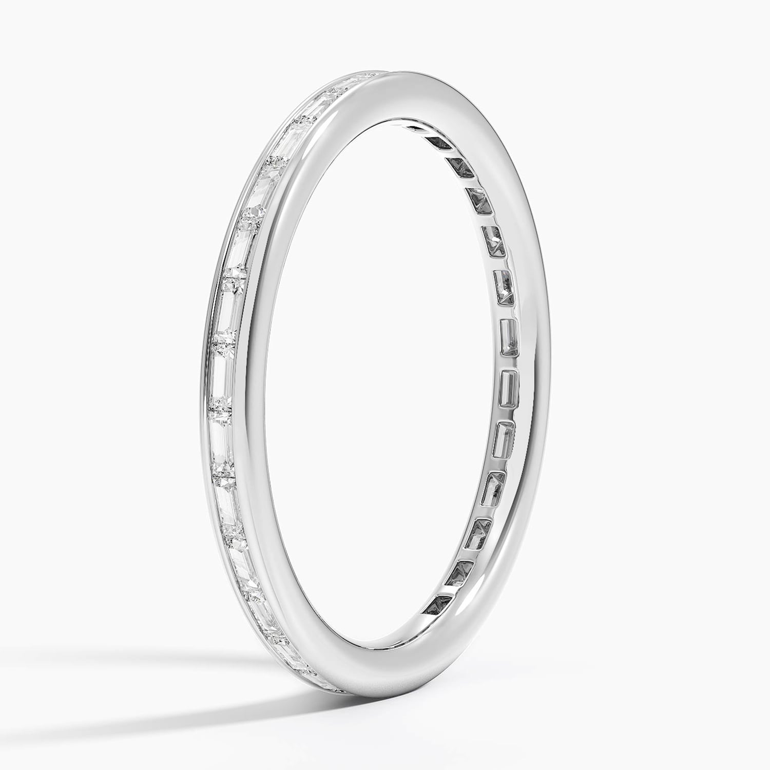 Tabitha Channel Set Baguette Eternity Lab Diamond Ring Platinum Eternity Band