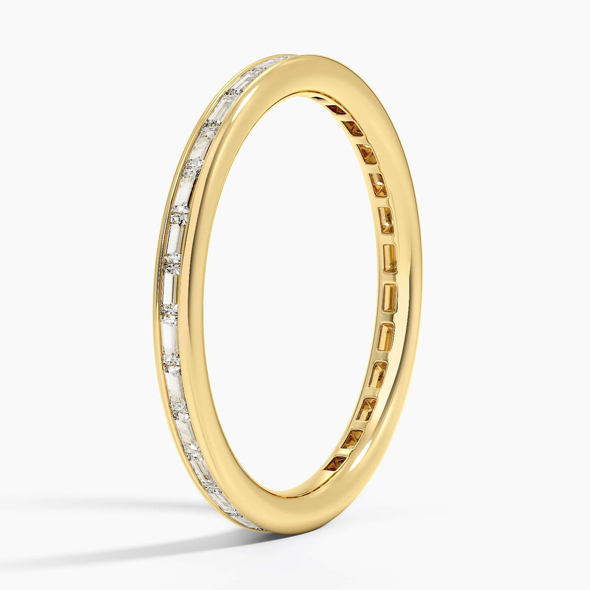 Tabitha Channel Set Baguette Eternity Lab Diamond Ring Yellow Gold 18k Eternity Band